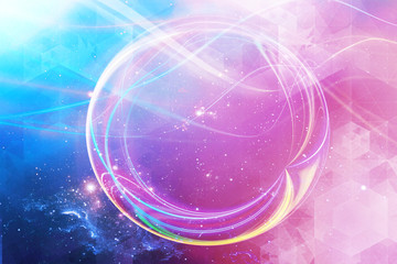 Canvas Print - artistic abstract energy field on a multicolored galactic background