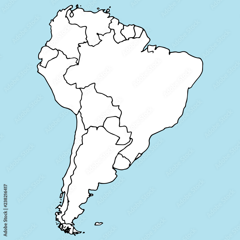 map-of-south-america-vector-illustration-outline-map-of-south-america-hand-drawn-atlas-globe-map-of-south-america-stock-vector-adobe-stock for Free Printable Map Of South America Map of South America. Vector illustration outline map of South America. Hand drawn atlas, globe, map of South America. Stock Vector | Adobe Stock for Free Printable Map Of South America