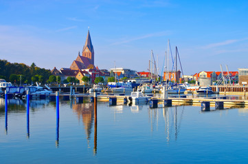 Canvas Print - Barth Hafen, alte Stadt am Bodden in Deutschland - Barth Harbour, an old town in northern Germany