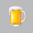 Craft Beer with Foam, Big Glass Mug Alcohol Drink