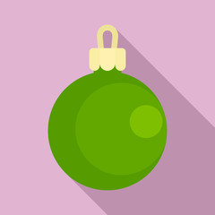 Sticker - Green ball xmas toy icon. Flat illustration of green ball xmas toy vector icon for web design