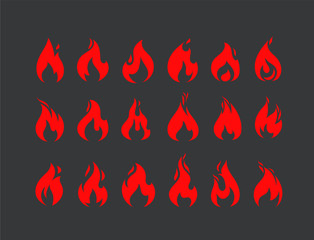 Wall Mural - Burning flames vector set. Vector collection