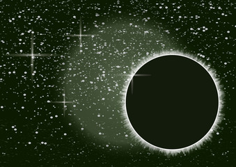 Wall Mural - abstract universe. creative background outer space with eclipse. vector illustration.