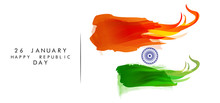 Illustration Of Happy Indian Republic Day Poster Or Banner Background Concept With Text 26 January.