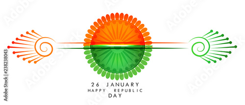 Illustration Of Happy Indian Republic Day Poster Or Banner