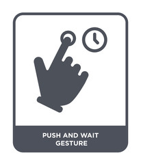 push and wait gesture icon vector