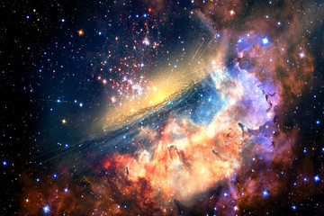 Wall Mural - abstract artistic unique glowing multicolored galaxy in outer space