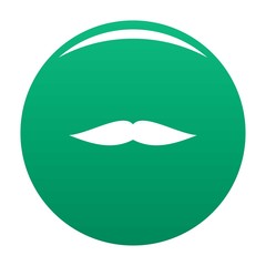 Sticker - Flat mustache icon. Simple illustration of flat mustache vector icon for any design green