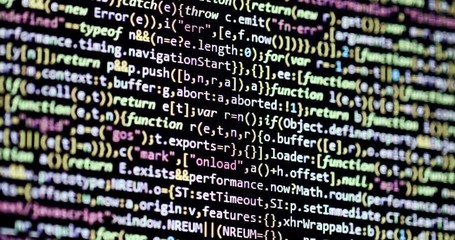 scrolling down program code on computer screen