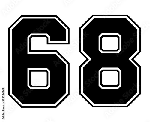 Classic Vintage Sport Jersey Number 68 