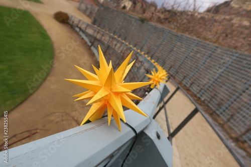 Weinachstdeko Herrnhuter Stern Girlande Lcihertkette