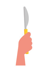 Poster - hand holding knife on white background