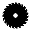 © pyty - Black circular saw. Vector sign or icon. Symbol of saw mill.