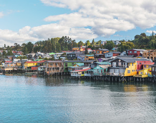 Canvas Print - Gamboa Palafitos Stilt Houses - Castro, Chiloe Island, Chile