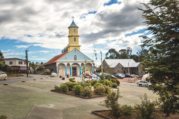 Poster - Chonchi Church at Plaza de Armas Square - Chonchi, Chiloe Island, Chile