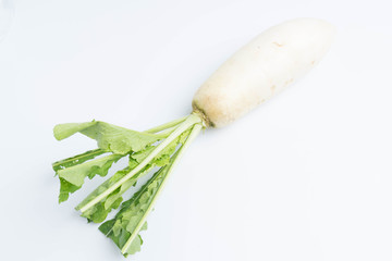 Wall Mural - daikon radishes isolated on white