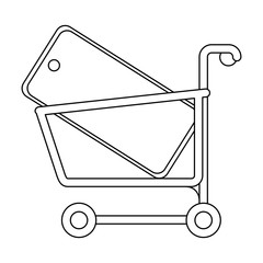 Canvas Print - Shopping cart symbol in black and white