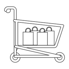 Canvas Print - Shopping cart symbol in black and white