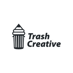 Fototapete - Trash Creative design logo template. Vector illustration.