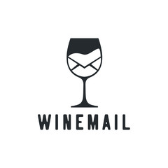 Aufkleber - Wine Mail logo design template. Vector illustration of icon