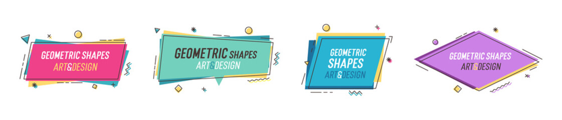 Wall Mural - geometric shapes with abstract elements and place for text. vector graphic design illustrations for 