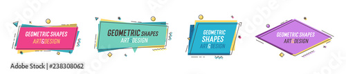 Fotografía Geometric shapes with abstract elements and place for text