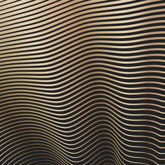 Wall Mural - Curved wavy golden lines