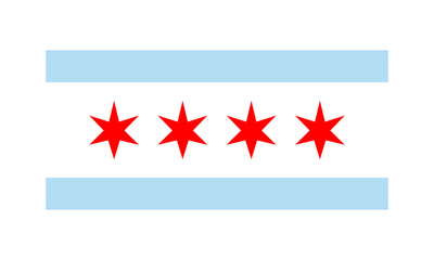 Vector Flag of Chicago simple flat design illustration Isolated on White Background