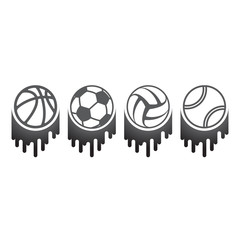 Wall Mural - Four balls brush set