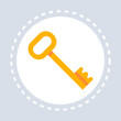Golden vintage key icon lock safety concept