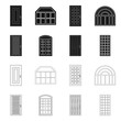 © Svitlana - Isolated object of door and front symbol. Collection of door and wooden stock symbol for web.