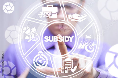 Fotografía Subsidy. Financial help business company market concept.