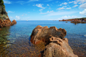 blue sea and clouds