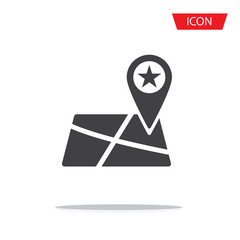 map pointer icon vector isolated on white background.