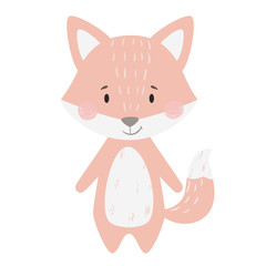 Fox baby print. Cute animal illustration for nursery