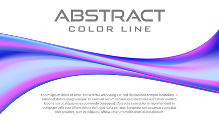 Poster - Abstract blue violet twisted line on white background