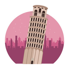 Sticker - pisa tower monument