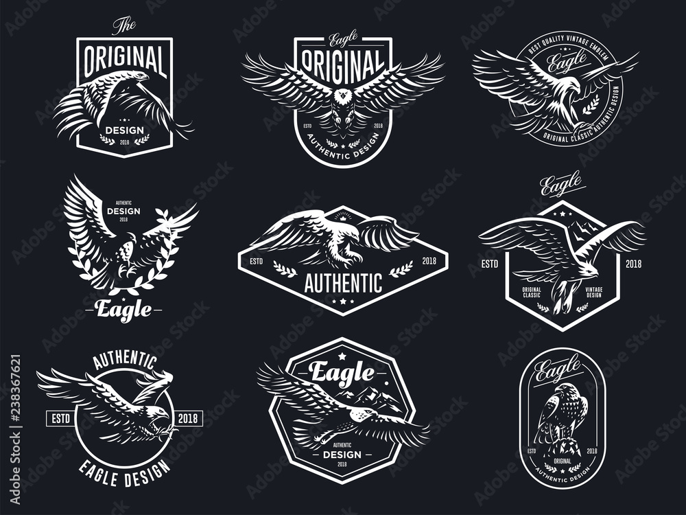 Set of vector eagles. Stock Vector | Adobe Stock
