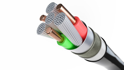 USB 3 C cable detailed construction - 3D Rendering