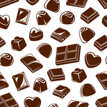 Chocolate Candies And Bars Seamless Pattern