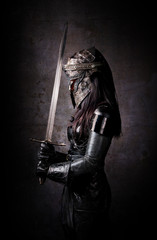 Wall Mural - Portrait of a medieval warrior