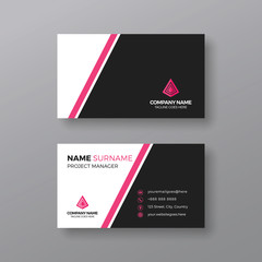 Wall Mural - Elegant business card template with pink details