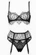 Volumetric model sets of women's lingerie on a white background. front view