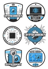 Aufkleber - Cryptocurrency mining bitcoin digital blockchain