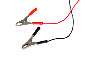 Two isolated metal clamps for the car battery charger