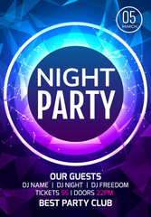 Wall Mural - Abstract disco dance night party poster brochure design backgorund. Creaive flyer music show entertainment night club