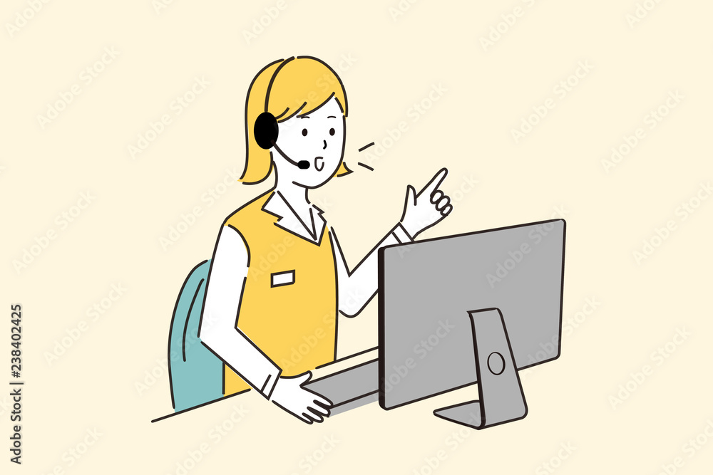 リモートワーク 画面を見て笑顔で話す女性のイラスト Stock Gamesageddon リモートワーク 画面を見て笑顔で話す女性のイラスト Stock Gamesageddon