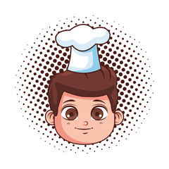 Poster - cute chef boy face cartoon