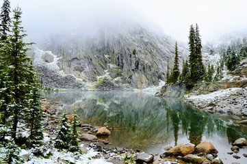 Wall Mural - Winter Alpine Lake