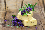 Fototapeta Lawenda - natural soap and herbs